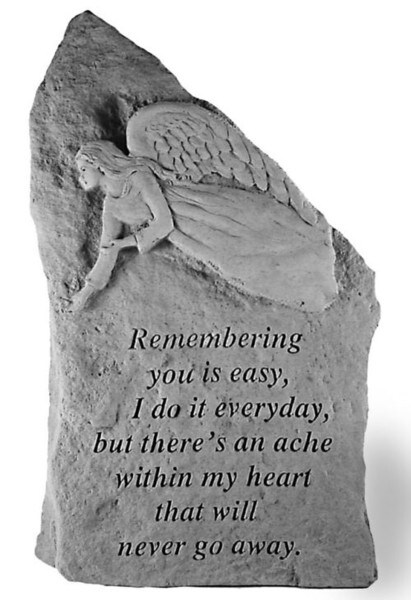 Remembering You Is Easy.. Angel Garden Stone Sculpture Memorial